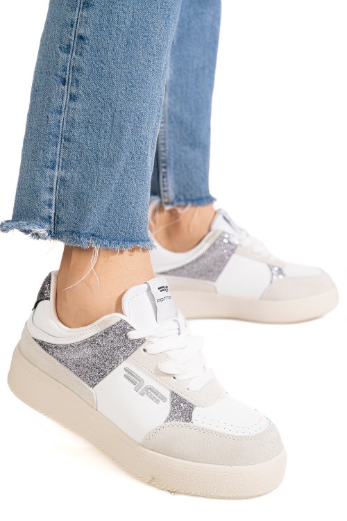 Rornarina, pantofi sport gri piele naturala anna-glam