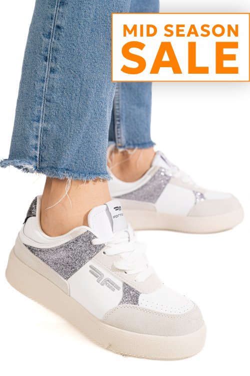 Rornarina, pantofi sport gri piele naturala anna-glam