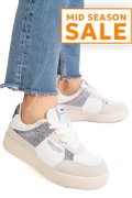 RORNARINA, PANTOFI SPORT GRI PIELE NATURALA ANNA-GLAM