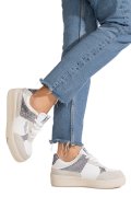 RORNARINA, PANTOFI SPORT GRI PIELE NATURALA ANNA-GLAM