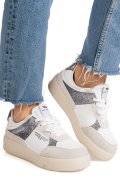 RORNARINA, PANTOFI SPORT GRI PIELE NATURALA ANNA-GLAM