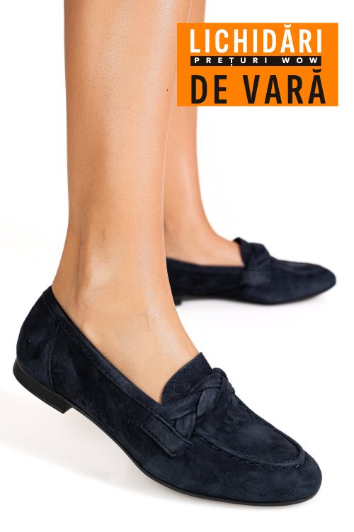 Mocasini bleumarin piele naturala intoarsa us77b325107
