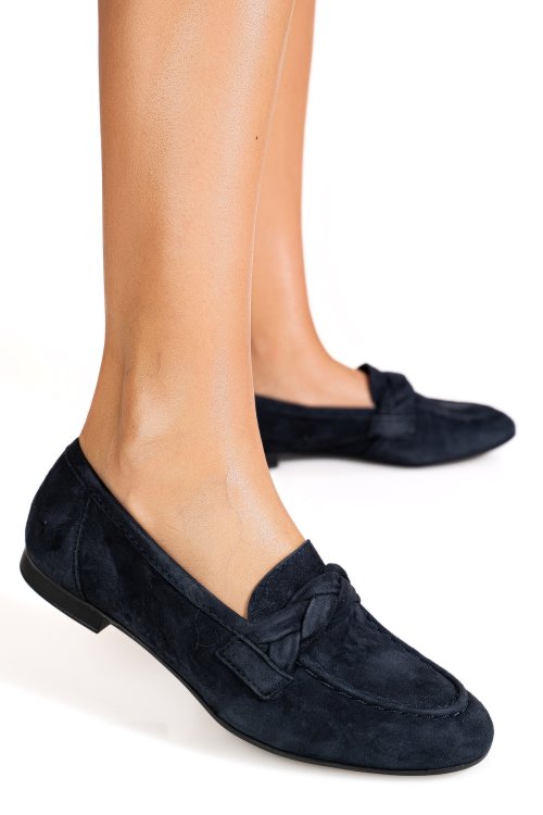 Mocasini bleumarin piele naturala intoarsa us77b325107