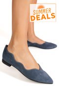 BALERINI ALBASTRI PIELE NATURALA INTOARSA 3S7718
