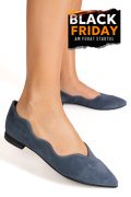 BALERINI ALBASTRI PIELE NATURALA INTOARSA 3S7718