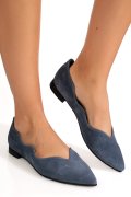 BALERINI ALBASTRI PIELE NATURALA INTOARSA 3S7718
