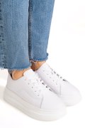 PANTOFI SPORT ALBI PIELE NATURALA ASPW202326