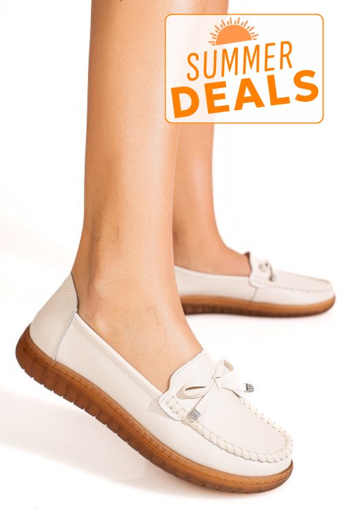 Mocasini bej piele naturala 7sp2023