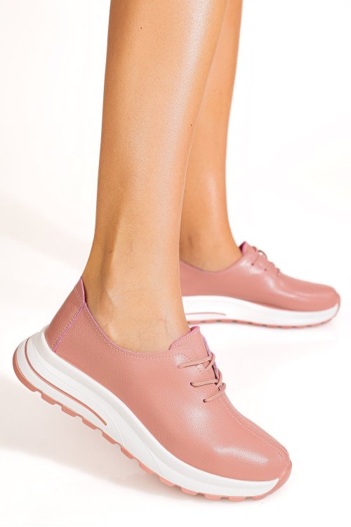 Pantofi sport roz piele naturala tsp5931