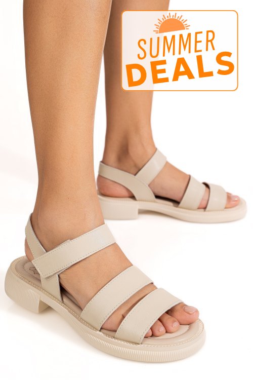Sandale bej piele naturala tsp8003