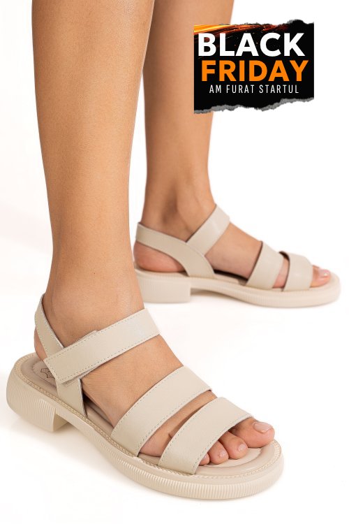 Sandale bej piele naturala tsp8003