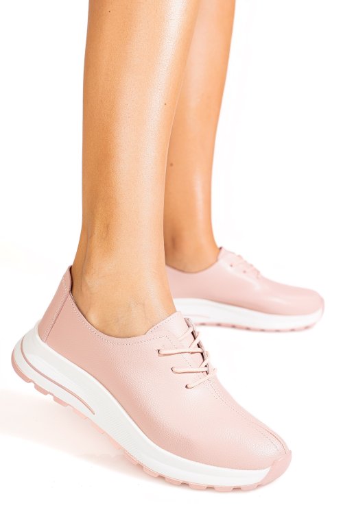 Pantofi sport roz deschis piele naturala tsp5931
