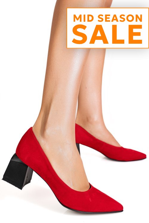 Pantofi rosii piele naturala intoarsa 5s77461b