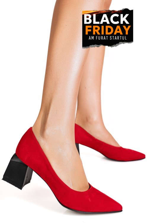 Pantofi rosii piele naturala intoarsa 5s77461b
