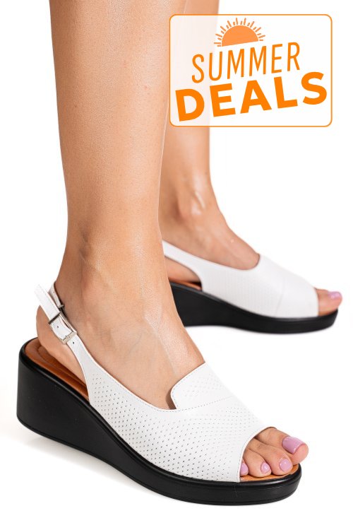 Sandale albe piele naturala 7s7705