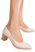 PANTOFI ROZ TOC COLOR PIELE NATURALA 1S77500