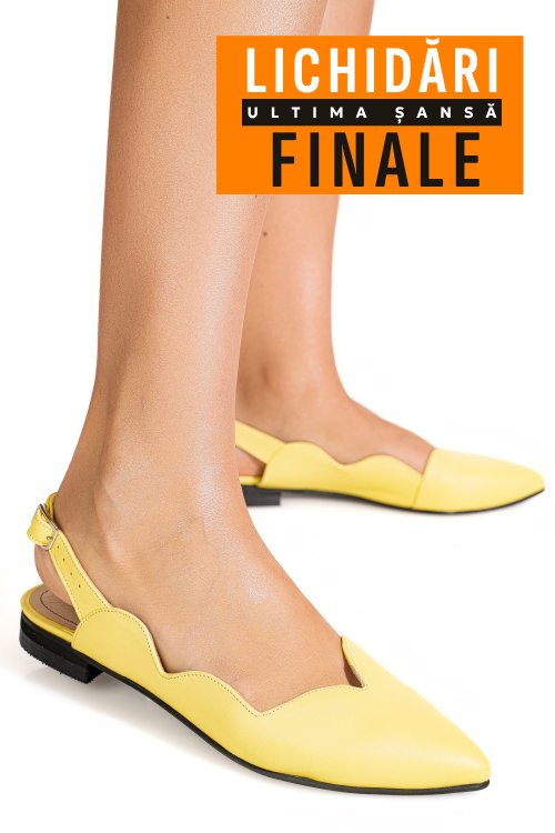 Balerini galbeni piele naturala 3s7717