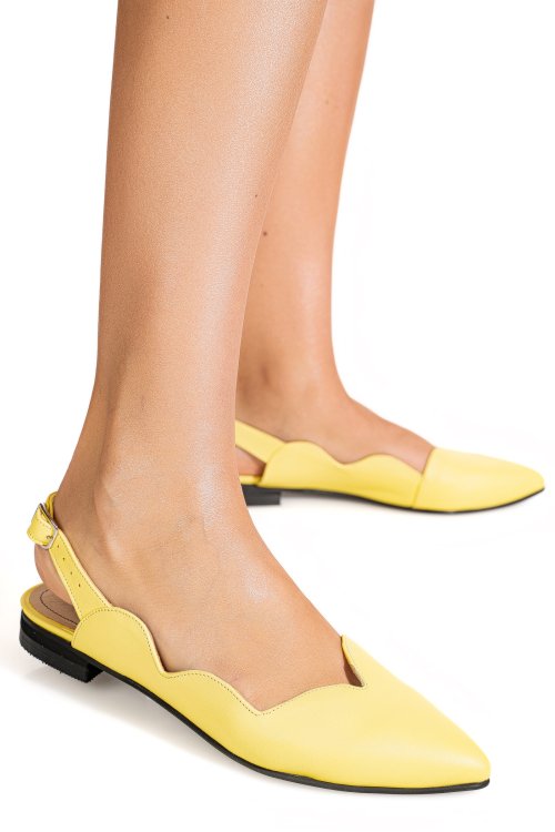 Balerini galbeni piele naturala 3s7717