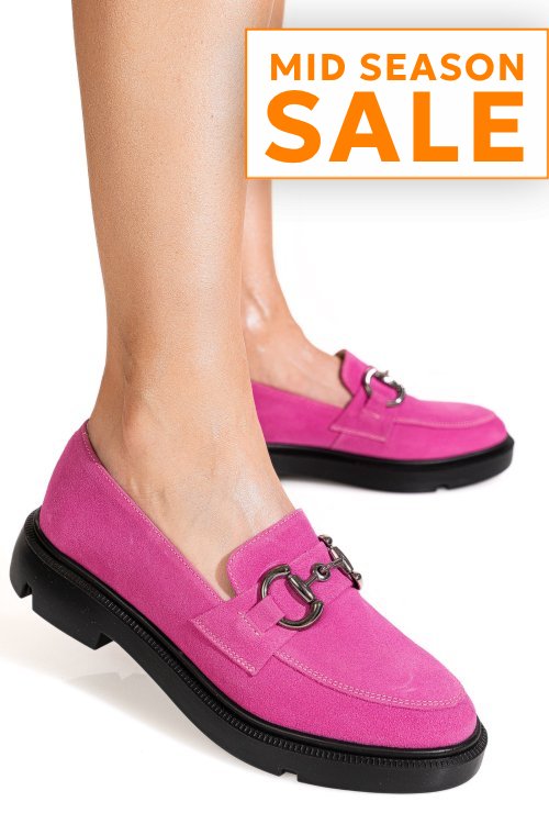 Mocasini fuchsia piele naturala intoarsa 1s77243