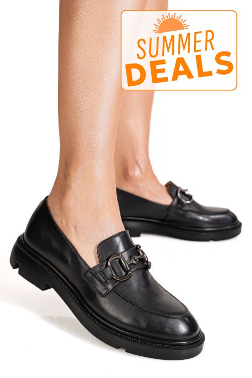 Mocasini negri piele naturala 1s77243