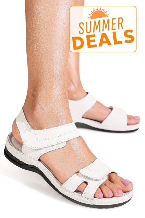 Sandale albe piele naturala 5spq22