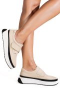 PANTOFI SPORT BEJ PIELE NATURALA T6086