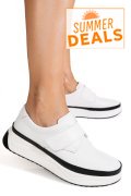PANTOFI SPORT ALBI PIELE NATURALA T6086