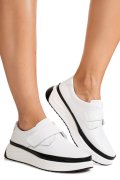 PANTOFI SPORT ALBI PIELE NATURALA T6086