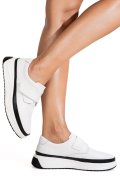 PANTOFI SPORT ALBI PIELE NATURALA T6086