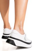 PANTOFI SPORT ALBI PIELE NATURALA T6086