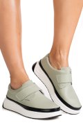 PANTOFI SPORT OLIVE PIELE NATURALA T6086
