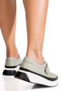 PANTOFI SPORT OLIVE PIELE NATURALA T6086