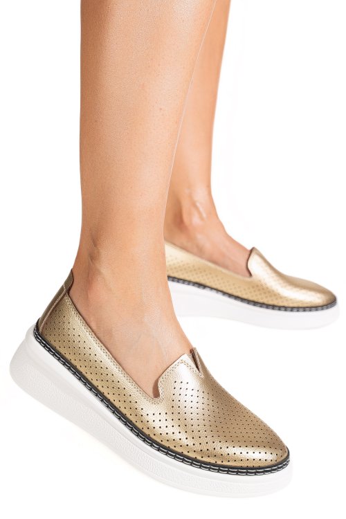 Espadrile aurii piele naturala jspy6701