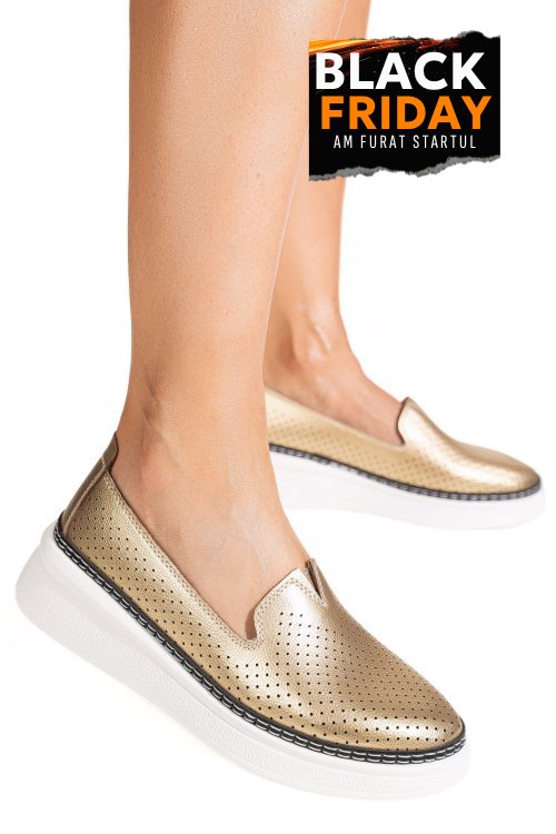 Espadrile aurii piele naturala jspy6701
