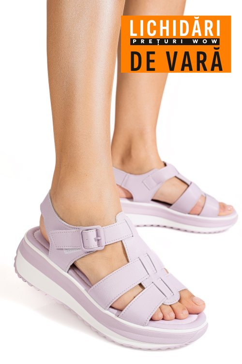Sandale mov piele naturala fsp001805