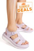 SANDALE MOV PIELE NATURALA FSP001805