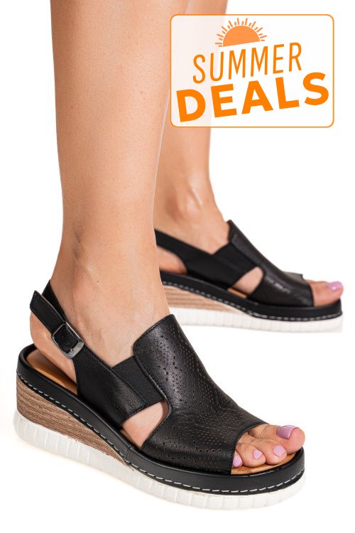 Sandale negre piele naturala 2pc10