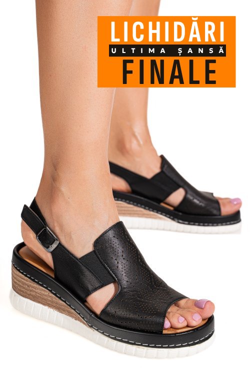 Sandale negre piele naturala 2pc10