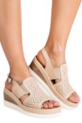 SANDALE BEJ PIELE NATURALA 2PC10