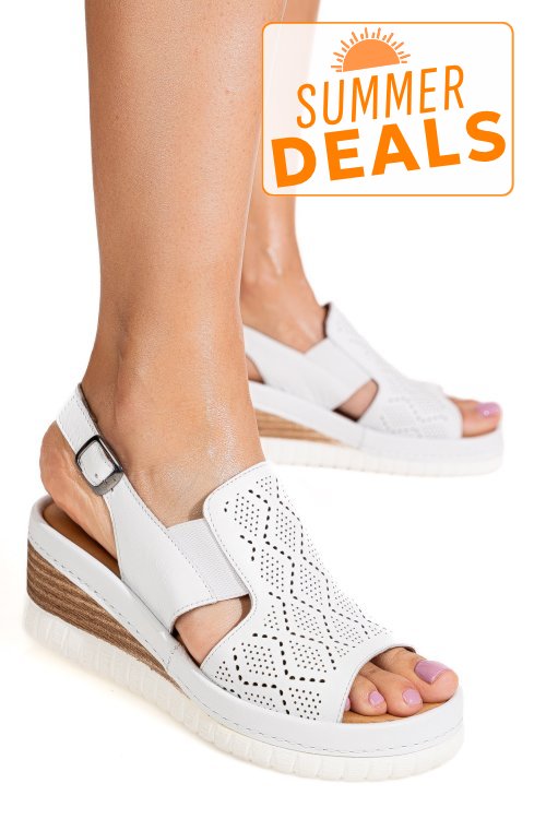 Sandale albe piele naturala 2pc10