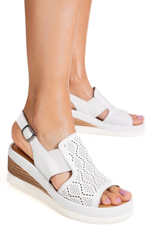 Sandale albe piele naturala 2pc10