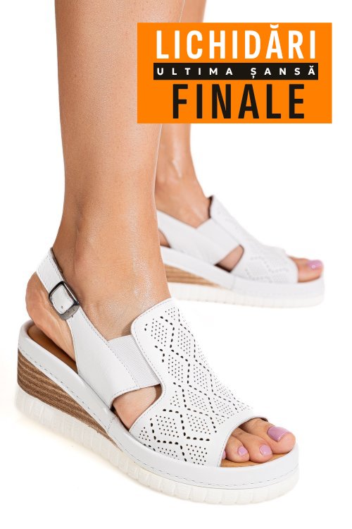 Sandale albe piele naturala 2pc10