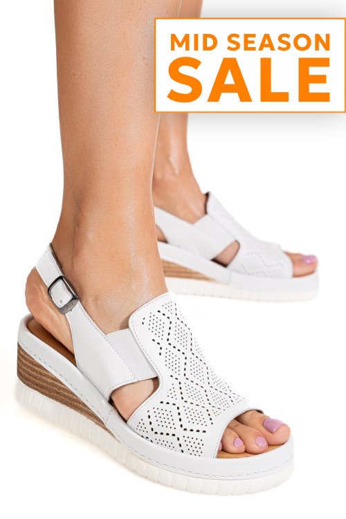 Sandale albe piele naturala 2pc10