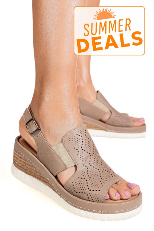Sandale taupe piele naturala 2pc10