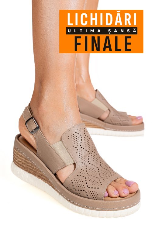 Sandale taupe piele naturala 2pc10
