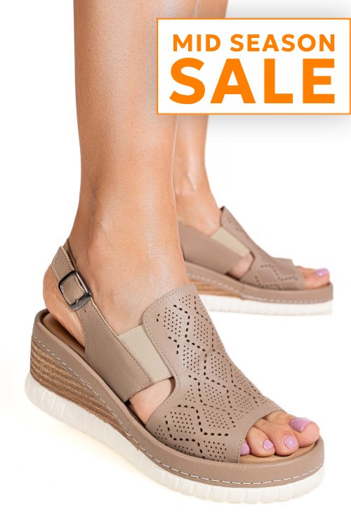 Sandale taupe piele naturala 2pc10