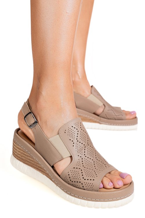 Sandale taupe piele naturala 2pc10