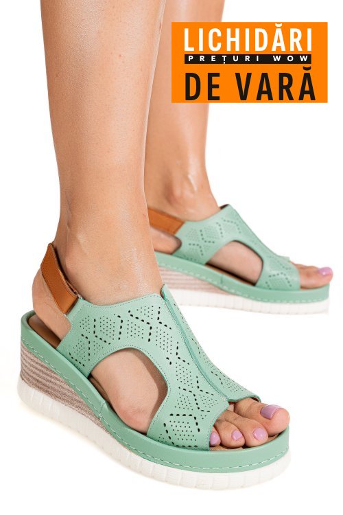 Sandale verzi piele naturala 2pc11