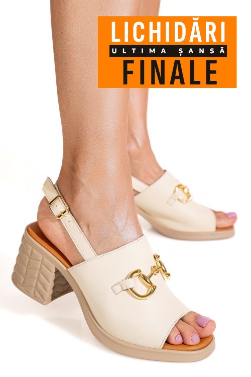 Sandale bej piele naturala apckd6845