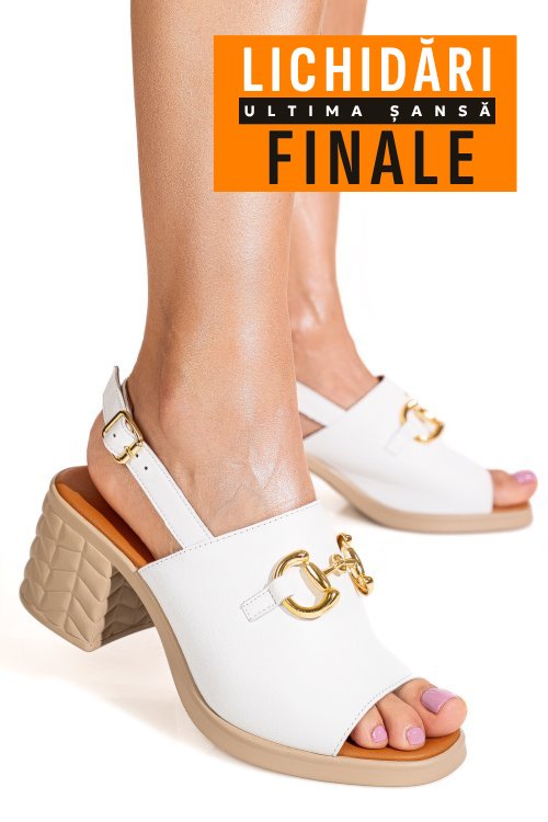 Sandale albe piele naturala apckd6845